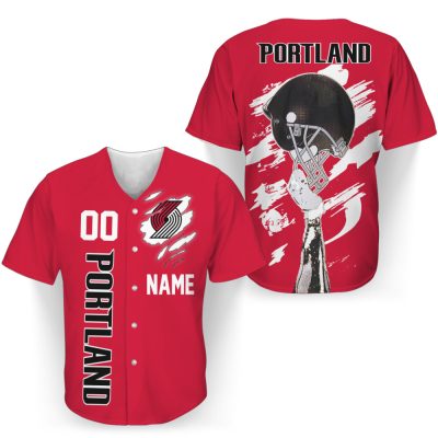 NBA Portland Trail Blazers Custom Name Scratch Baseball Jersey