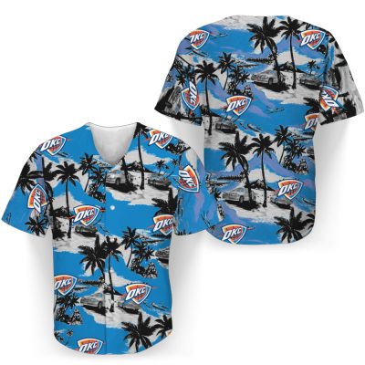 NBA Oklahoma City Thunder Coconut Tree Islands Car Baseball Jersey