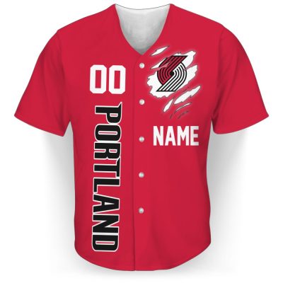 NBA Portland Trail Blazers Custom Name Scratch Baseball Jersey