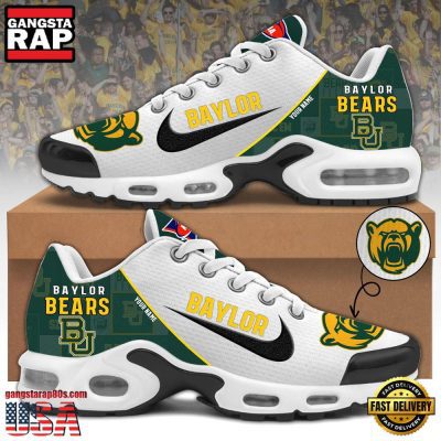 NCAA Custom Name Baylor Bears Football Mascot Symbol Air Max Plus Shoes Running Sneakers