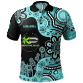 Australia Polo Shirt Custom Bowl Aboriginal Indigenous Dot Turquoise