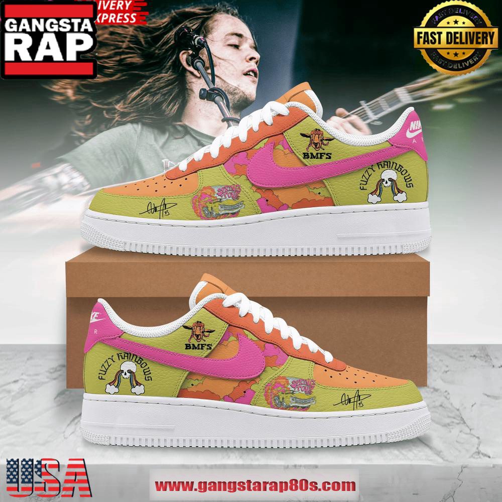 Billy Strings Fuzzy Rainbows Limited Edition Air Force 1 Sneakers Shoes Billy Strings Fuzzy Rainbows Limited Edition Air Force 1 Sneakers Shoes