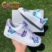 Blue Purple Butterfly Custom Air Force 1 Studious Look - demo10