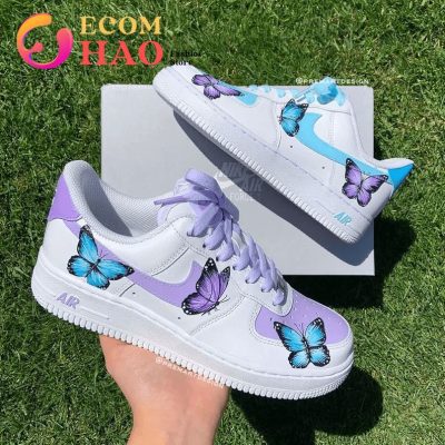 Blue Purple Butterfly Custom Air Force 1