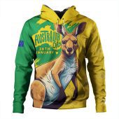 Australia Hoodie Australia Day Kangaroo Art With Aboriginal Pattern Inspired