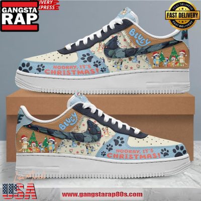 Bluey Hooray It's Christmas Limited Edition Air Force 1 Sneakers Shoes