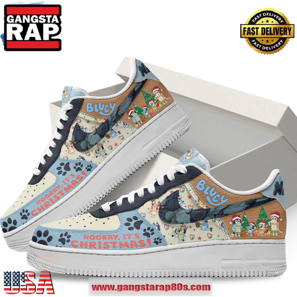 Bluey It's Christmas Limited Edition Air Force 1 Running Sneakers Shoes Bluey It's Christmas Limited Edition Air Force 1 Running Sneakers Shoes