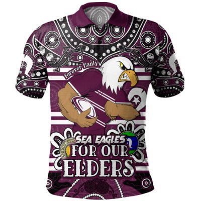 Manly Warringah Sea Eagles Custom Polo Shirt - For Our Elders Home Jersey Polo Shirt