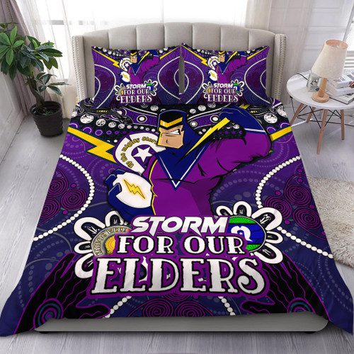 Melbourne Storm Naidoc Week Custom Bedding Set - For Our Elders Home Jersey Bedding Set Melbourne Storm Naidoc Week Custom Bedding Set - For Our Elders Home Jersey Bedding Set