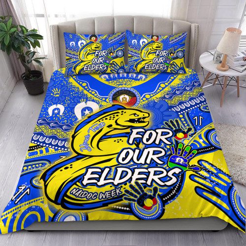 Parramatta Eels Naidoc Week Custom Bedding Set - For Our Elders Run to Paradise Bedding Set