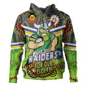 Canberra Raiders Naidoc Hoodie - Custom Canberra Raiders Naidoc Week For Our Elders Watercolour Dot Painting Hoodie