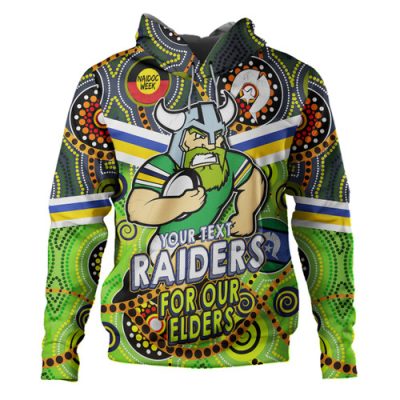 Canberra Raiders Naidoc Hoodie - Custom Canberra Raiders Naidoc Week For Our Elders Watercolour Dot Painting Hoodie