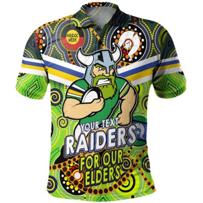 Canberra Raiders Naidoc Week Custom Polo Shirt - Raiders Naidoc For Our Elders Dot Art Style Polo Shirt