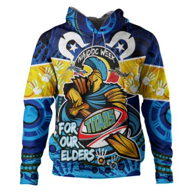 Gold Coast Titans Naidoc Week Custom Hoodie - Gold Coast Titans Naidoc Week For Our Elders Dot Art Style Hoodie