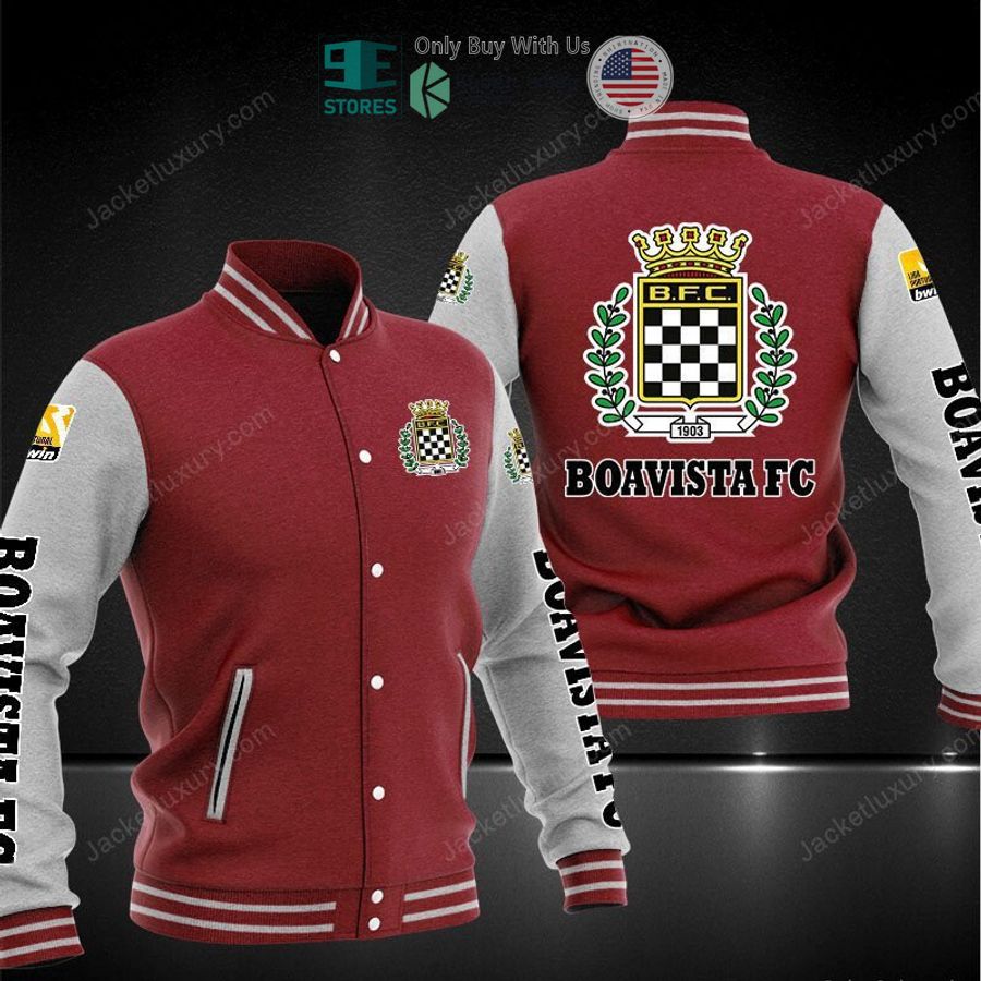 Boavista FC Maroon White Baseball Jacket Boavista FC Maroon White Baseball Jacket