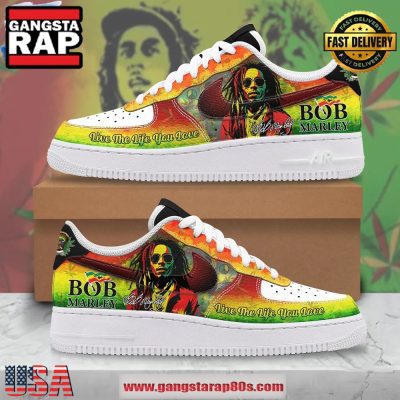 Bob Marley Live The Life You Love Air Force 1 Running Sneakers Shoes