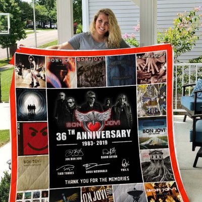 Bon Jovi 36 Years Anniversary Quilt Blanket