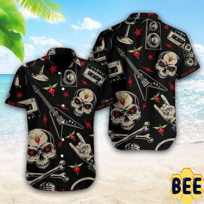 Bon Jovi Skull Hawaiian Shirt