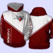 Bon Jovi Red White Pullover Hoodie