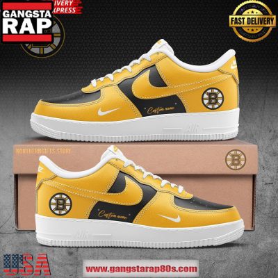 Boston Bruins Hockey Ice Custom Air Force 1 Sneakers Shoes