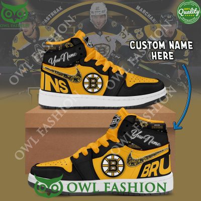 Boston Bruins Ice Hockey NHL Personalized Air Jordan High Top