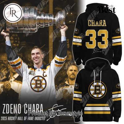 Boston Bruins X Zdeno Chara Num33 Hockey Hall of Fame Inductee 2025 Hoodie