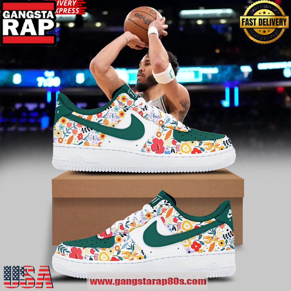 Boston Celtics Garden Flower Air Force 1 Running Sneakers Shoes Boston Celtics Garden Flower Air Force 1 Running Sneakers Shoes