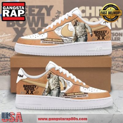 Breezy Bowl XX Chris Brown 2025 Tour Air Force 1 Running Sneakers Shoes