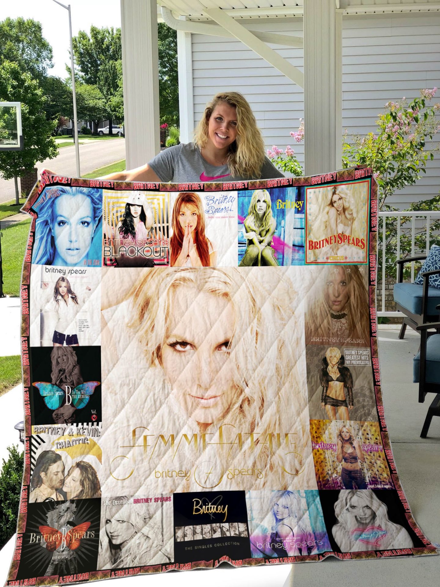 Britney Spears Albums Cover Poster Quilt Blanket V2 Britney Spears Albums Cover Poster Quilt Blanket V2