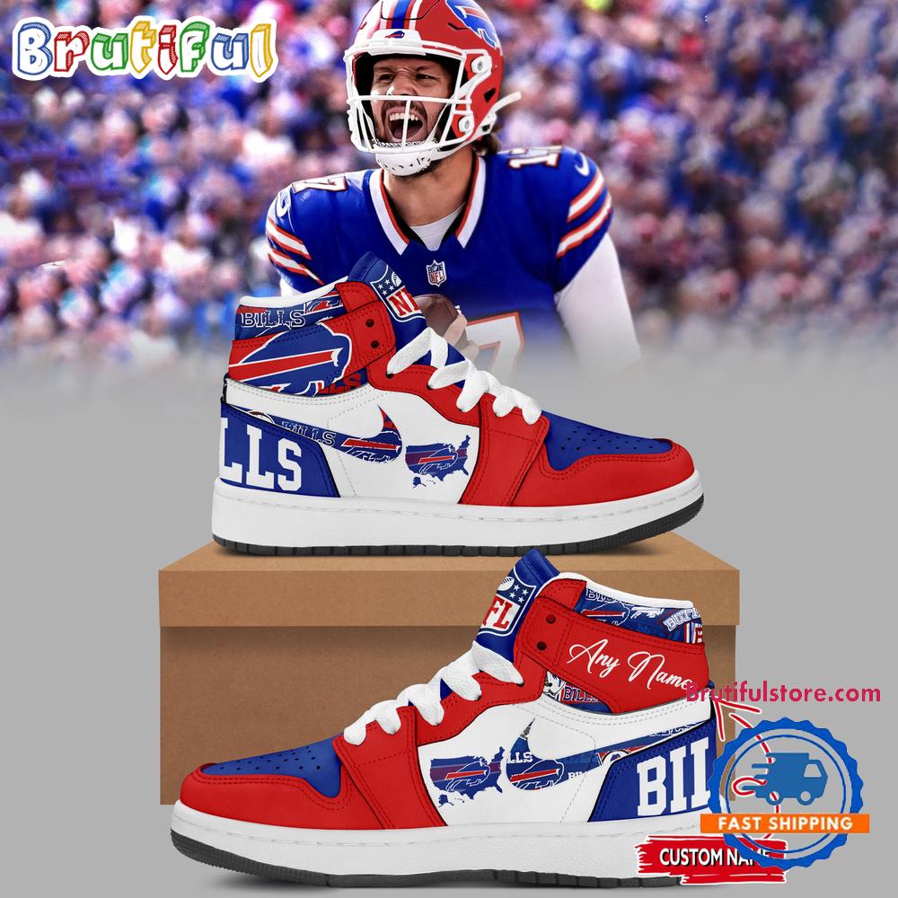 Buffalo Bills Throwback New Design Air Jordan1 Hightop Shoes Buffalo Bills Throwback New Design Air Jordan1 Hightop Shoes