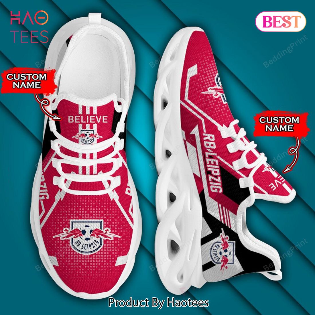 RB Leipzig Red Mix Color Custom Name Max Soul Shoes RB Leipzig Red Mix Color Custom Name Max Soul Shoes
