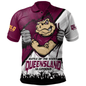 Queensland Maroons Polo Shirt Origin Battleground Maroons Unleashed