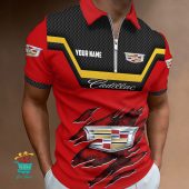 Cadillac Custom Name New Design Zipper Polo Shirt