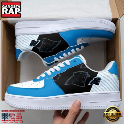 NFL Carolina Panthers Basic Pattern Football New Design Air Force 1 Running Sneakers Shoes
