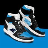 NFL Carolina Panthers Black Blue Air Jordan 1 High Sneakers V2