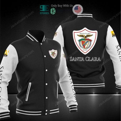 CD Santa Clara Black White Baseball Jacket