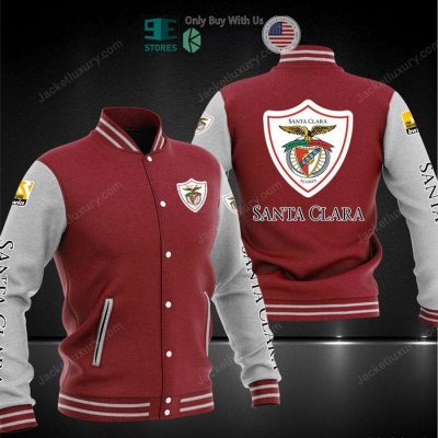 CD Santa Clara Maroon White Baseball Jacket