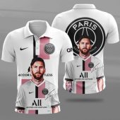 Paris Saint-Germain FC White Messi Polo Shirt
