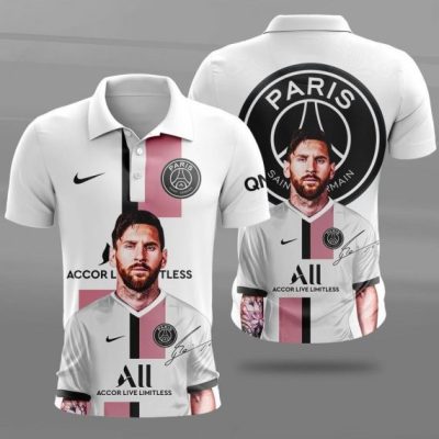 Paris Saint-Germain FC White Messi Polo Shirt