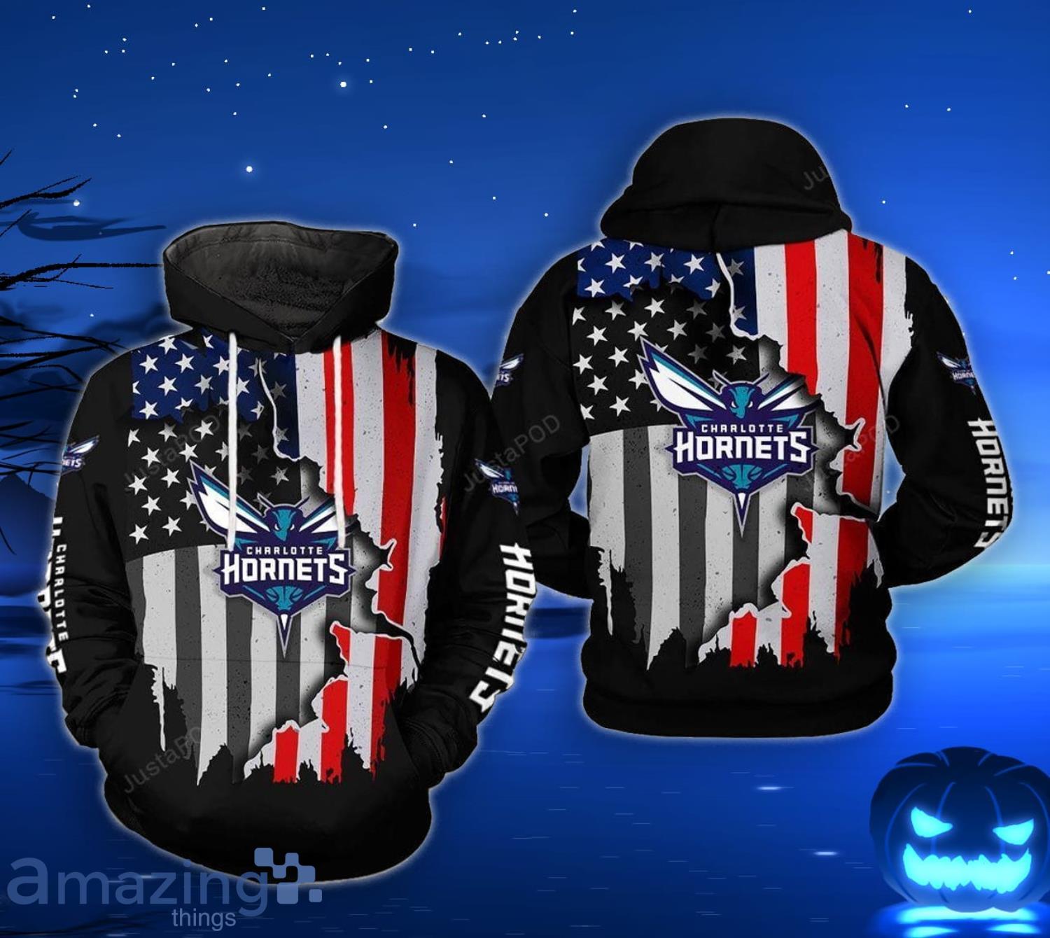 NBA Charlotte Hornets US Flag Scratch Pullover Hoodie NBA Charlotte Hornets US Flag Scratch Pullover Hoodie