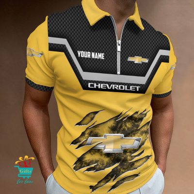Chevrolet Custom Name New Design Zipper Polo Shirt