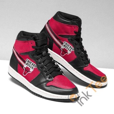 NBA Chicago Bulls Red Black Air Jordan 1 High Sneakers