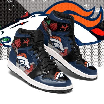 NFL Denver Broncos Christmas Blue Air Jordan 1 High Sneakers