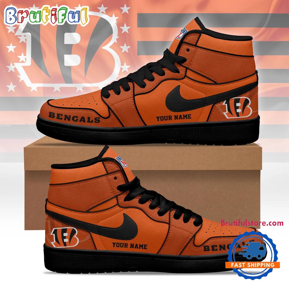 Cincinnati Bengals 2026 NFL Pride Jordan 1 Hightop Shoes Cincinnati Bengals 2026 NFL Pride Jordan 1 Hightop Shoes