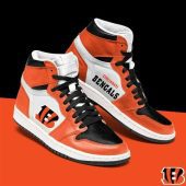 NFL Cincinnati Bengals Orange White Air Jordan 1 High Sneakers V2
