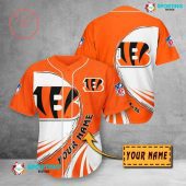 NFL Cincinnati Bengals Custom Name Orange White Baseball Jersey