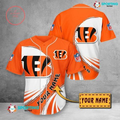 NFL Cincinnati Bengals Custom Name Orange White Baseball Jersey