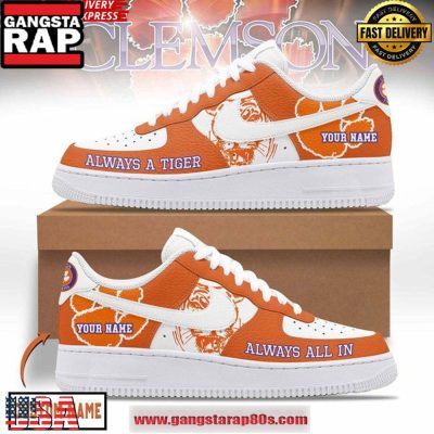 Clemson Tigers Always A Tiger Custom Air Force 1 Running Sneakers Shoes