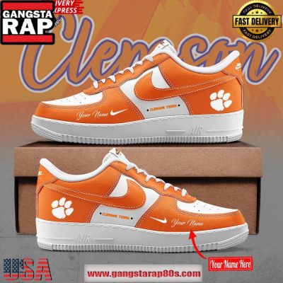 Clemson Tigers Custom Air Force 1 Running Sneakers Shoes