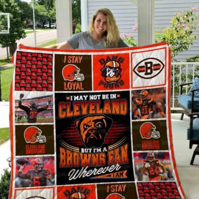 NFL Cleveland Browns Orange Quilt Blanket V5
